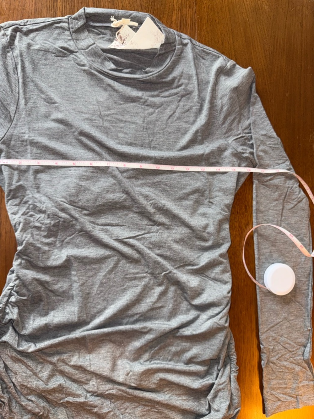 Hem & Thread Light Gray Long-Sleeve Ruched Bodycon Dress - Picture 2 of 10